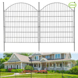 Garvee Set de 15 Paneles de Valla Decorativa de Metal Antióxido, Diseño Arqueado, Instalación sin Cavar, 1097 cm de Longitud Total, para Jardín y Patio, Negra - Arqueada