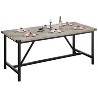 Garvee Mesa de Comedor Rectangular de 180 cm para 6 a 8 Personas Estructura de Acero y Tablero MDF Gris