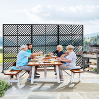 Garvee Pantalla de Privacidad Metálica para Exterior 180x90 cm Panel Separador de Ambientes Antióxido Jardín y Balcón Negro