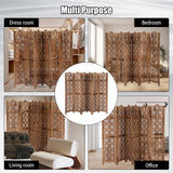 Garvee Separador De Ambientes Plegable 67'' 6 Paneles Madera Tallada Para Hogar Y Oficina Ligero MDF - Marrón 6 Paneles