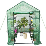 Garvee Invernadero Portátil Para Exteriores 57x57x76'' Con Puerta Con Cremallera, Estructura De Acero, 6 Estantes Resistentes, Anclajes Y Cuerdas, Jardín Y Patio - Verde