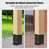Garvee Soporte Para Poste 4x4 Metal Con Base Interior, Acabado En Polvo, Resistente A La Intemperie, Para Deck, Cerca Y Pérgola, Negro - Con base