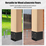 Garvee 6x6 Post Base Acero con Recubrimiento en Polvo para Madera y Concreto, Soporte de Poste para Terrazas y Porches, Resistente y Duradero, 4 Piezas - Con base
