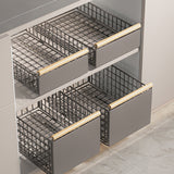 Garvee Organizador de Cajón Extensible de Cocina de Metal, Acero al Carbono, Fácil Instalación, Silencioso y Suave, Para Gabinetes y Despensas - Gris Grande