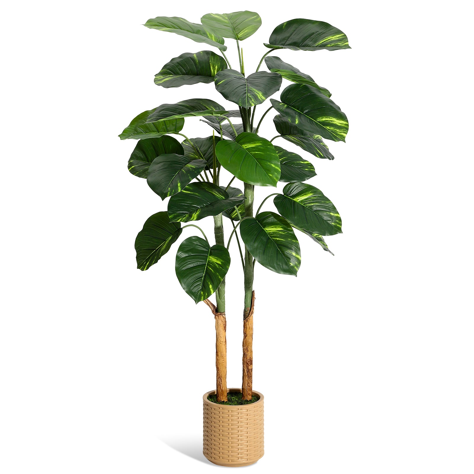 Garvee Árbol Artificial de 152 cm Planta Falsa de Interior con Maceta Decorativa Ramas Ajustables y Hojas Realistas para Decoración de Hogar y Oficina