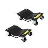 Garvee Set de 2 Carretillas para Ruedas de Coche, Capacidad 1800 kg, Hierro Resistente, Plataforma Antideslizante, Uso Versátil, Negro - Negro