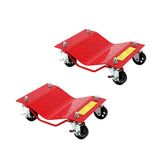 Garvee Car Wheel Dolly Set Heavy-Duty Iron Material With Brakes for Vehicle Maintenance 1814 kg Capacity Black - Rojo