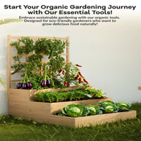 Garvee Jardinera Vertical de Madera con Enrejado de 3 Niveles para Plantas Trepadoras y Vegetales en Madera de Abeto Natural 112x115x115 cm