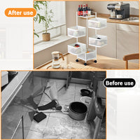 Garvee Carro de Almacenamiento 5 Niveles Acero Carbono 5 Compartimentos para Oficina y Cocina Organizador de Frutas y Juguetes Blanco