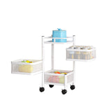 Garvee Estantería Cocina 3 Niveles Acero Carbono Ruedas para Baño Sala Ahorra Espacio Organiza Cosméticos Juguetes Blanco - Blanco