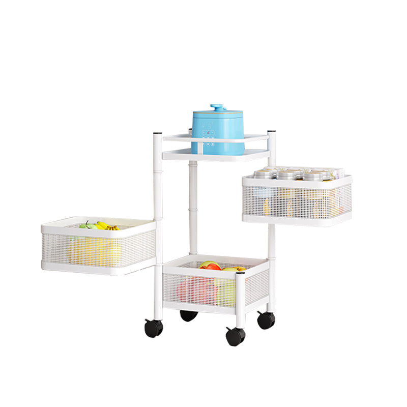Garvee Estantería Cocina 3 Niveles Acero Carbono Ruedas para Baño Sala Ahorra Espacio Organiza Cosméticos Juguetes Blanco