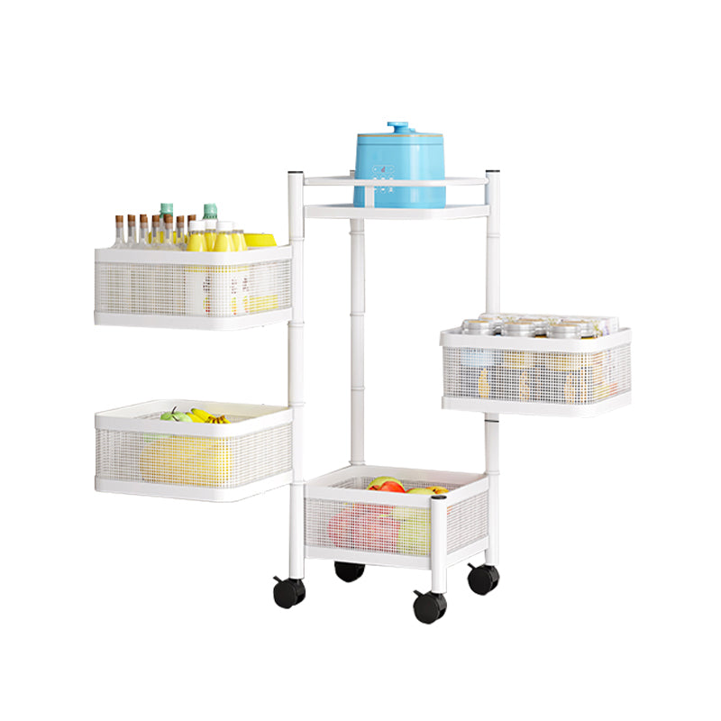Garvee Carro Giratorio Almacenamiento Acero Carbono 4 Niveles Ruedas Niño Cuarto Cocina Organiza Juguetes
