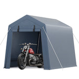 Garvee Cobertizo de Almacenamiento Exterior 183x183 cm Carpa Portátil Gris de Acero Galvanizado y Lona Impermeable para Motocicletas Bicicletas y Herramientas de Jardín - Gris