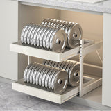 Garvee Organizador De Gabinete Extraíble 2 Niveles Acero Carbono Para Cocina Y Baño Ajustable Resistente A La Corrosión - Blanco