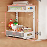 Garvee organizador Bajo Fregadero 2 Niveles con Cajón Extraíble Metal Ajustable 36-44 cm para Cocina y Baño - Blanco