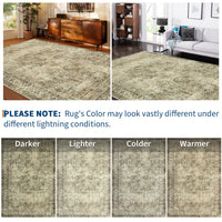 Garvee Alfombra de Sala Lavable y Antideslizante, Moderna, Lana Sintética Suave y Resistente, Neutra y Fina, para Dormitorio, Oficina y Comedor