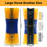Garvee Cepillo de Aseo para Animales Agrícolas 2 Piezas Resistente Fácil Instalación para Vacas Caballos Ovejas Cerdos Uso en Establos - Azul Amarillo 2