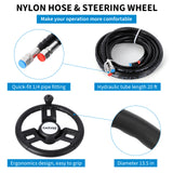 Garvee Kit de Dirección Hidráulica 300HP para Motor Fuera de Borda, Cilindros con Bloqueo Bidireccional, Manguera de Nylon 6m, Uso Monomotor, Estación Única, para Lanchas Rápidas - Black