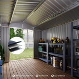 Garvee Caseta de Almacenamiento Exterior de 2.4x3 m de Metal con Ventilación para Herramientas