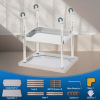 Garvee Mesa De Preparación De Acero Inoxidable  Con Ruedas Y Estante Ajustable Para Cocina Comercial Y Taller