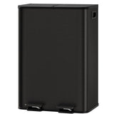 Garvee Cubo de Basura de Reciclaje 60L Negro Mate con Doble Compartimento 2x30L y Cierre Suave Silencioso - Negro Mate