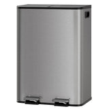 Garvee Cubo de Basura de Reciclaje 60L Gris Mate con Doble Compartimento 2x30L y Cierre Suave Silencioso - Gris Mate