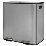 Garvee Cubo de Basura de Reciclaje 80L Gris Mate con Doble Compartimento 2x40L y Pedales de Apertura Manos Libres - Gris Mate