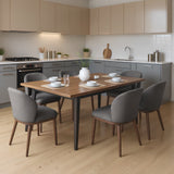 Garvee Silla de Comedor Moderna Tapizada con Soporte Lumbar Ergonómico para Cocina y Restaurante, Capacidad 120 kg, Patas de Madera, Diseño Delgado, Color Variado - Gris Oscuro