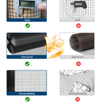 Garvee Malla De Alambre Recubierta De Vinilo Negra 0.9 x 15 m 19 Calibre Para Gallineros Y Jardines