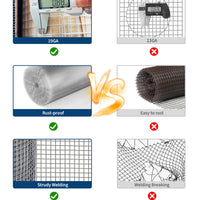 Garvee Malla De Alambre Soldada De Acero Inoxidable Para Cercas Y Jaulas De Pollo, 19 Calibre Galvanizado, Aperturas Hexagonales 1.2 x 15 m, Resistente Y Versátil Para Jardines, Incluye 50 Ataduras De Acero
