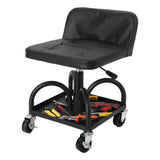 Garvee Taburete Mecánico Rodante de Altura Ajustable (45-58 cm), Asiento de Taller con Ruedas de 3" y Bandeja de Herramientas, Soporta 136 kg - 