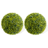 Garvee Set 2 Bolas de Boj Artificiales 57cm PE UV-Resistente Wetterfest Jardín Boda Decoración Verde - Hojas de Bambú de la Suerte
