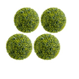 Garvee Set 4 Bolas de Boj Artificiales 32cm PE UV-Resistente Wetterfest Jardín Hochzeit Decoración Verde - Hojas de Bambú de la Suerte