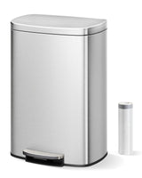 Garvee Cubo de Basura de 50 Litros con Pedal y Tapa Soft-Close Acero Inoxidable para Cocina y Baño 50L Plata - Color Acero Inoxidable