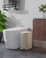 Garvee Cubos De Basura Estrechos 10L Acero Inoxidable Beige Con Cubeta Interior Extraíble Para Cocina Y Oficina - Beige Arena