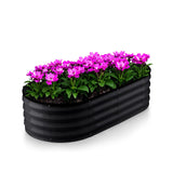 Garvee Cama elevada para jardín de acero galvanizado color negro, 150x60cm, diseño seguro y resistente