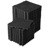 Garvee 50 Pack Baldosas de Piso Interconectables 30×30 cm PVC Suave Antideslizante con Drenaje para Cocina y Patio,Negro - Negro