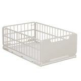 Garvee Cajn Plegable Extensible, Organizador de Armario Escalable, Cesta de Almacenamiento Metlica Sin Taladro para Despensa y Bao, 43x25x18cm, Blanco - Blanco