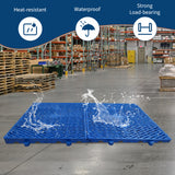 Garvee Palets de Plástico para Almacenaje en Sótano, Juego de 12, 30×60×3 cm, Negro, Ventilados, Antideslizantes, HDPE Resistente para Garaje y Exterior - Azul