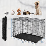 Garvee jaula para Perros de 122 cm, Plegable, Acero Reforzado, Portátil, Fácil Limpieza, para Viajes y Camping - Negro