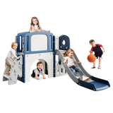 Garvee Tobogán para niños pequeños - plástico duradero - seguro y divertido - jardín y patio - fácil de montar - color variado - Azul