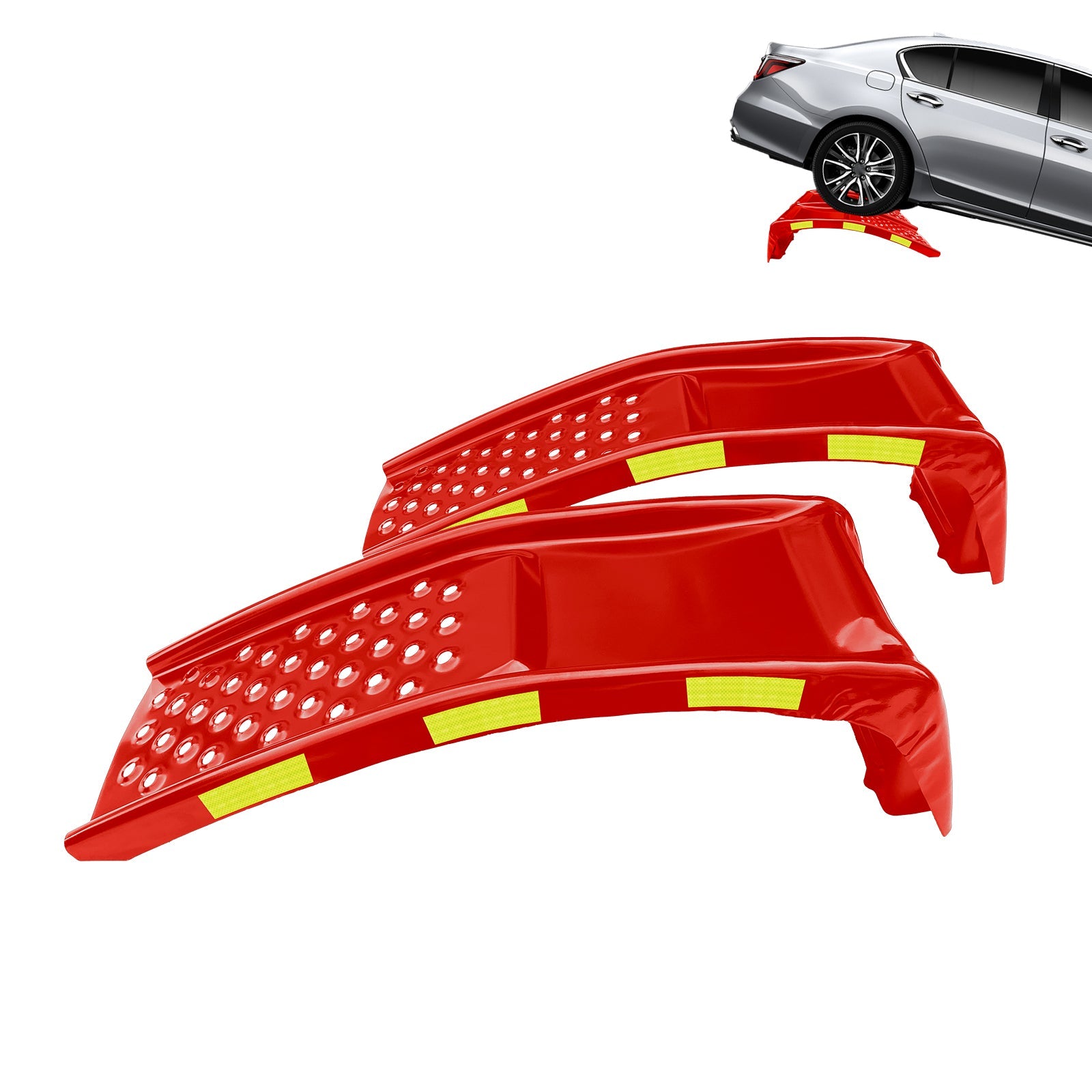 Garvee Juego de 2 Rampas para Autos 3629 kg Capacidad Acero Resistente Antideslizantes 91 × 33 × 23 cm para Camionetas y SUVs