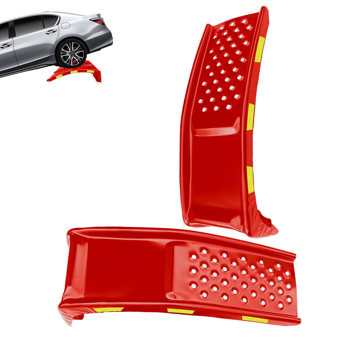 Garvee Juego de 2 Rampas para Autos 3629 kg Capacidad Acero Resistente Antideslizantes 91 × 33 × 23 cm para Camionetas y SUVs