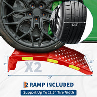 Garvee Juego de 2 Rampas para Autos 3629 kg Capacidad Acero Resistente Antideslizantes 91 × 33 × 23 cm para Camionetas y SUVs