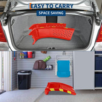 Garvee Juego de 2 Rampas para Autos 3629 kg Capacidad Acero Resistente Antideslizantes 91 × 33 × 23 cm para Camionetas y SUVs