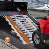 Garvee Rampas de Carga para Motos de Nieve 680 kg Capacidad, Tri-Fold, Aluminio Resistente, Antideslizante, Portátiles para ATV y Tractores, 216 × 137 cm, Plata