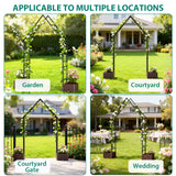 Garvee Arco De Jardín Con 2 Maceteros De Hierro Resistente Antióxido Para Bodas Y Jardines Elegante Negro