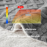 Garvee Heizdecke Con Apagado Automático, 130x180cm, Tejido Suave, Diseño Gris, Calor Seguro Para Hogar - Gris