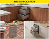 Garvee Bloque de Almacenaje Triple para Parrilla de Alta Durabilidad para Asadores en Terrazas o Patios 43x51x51cm Gris - Gris