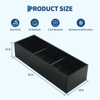 Garvee macetero metálico grande 130 × 46 × 30 cm para exterior, acero resistente, ensamblaje sin herramientas, jardín y patio, Negro